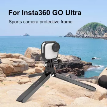 PULUZ framehouder beschermhoes voor Insta360 GO Ultra, 1/4 inch statiefbevestiging, zwart