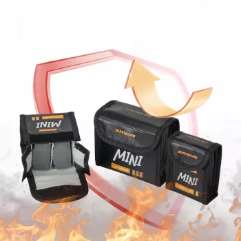 SUNNYLIFE brandwerende accu-opbergcase voor 3x DJI Mini 5/4/3 Pro Mini 3 accu's N5p-dc085-3