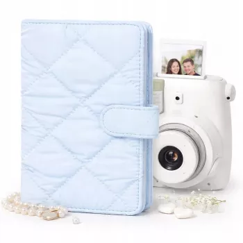 LOVEINSTANT fotoalbum voor 108 foto's compatibel met Fujifilm Instax Mini 12 40 11 9 8 7 Evo LiPlay Link, blauw gewatteerd