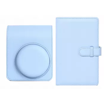 LOVEINSTANT kit case cover pouch voor Fuji Instax Mini 13 + fotoalbum 108x / blauw