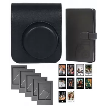 LOVEINSTANT 4-in-1 accessoireset voor Fujifilm Instax Mini 41 - zwarte tas, album, frame & stickers