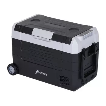 HCALORY D55M+ auto cooler met Bluetooth, 55L, compressor, -20°C tot +20°C, DC 12V/24V, AC 100-240V, zwart
