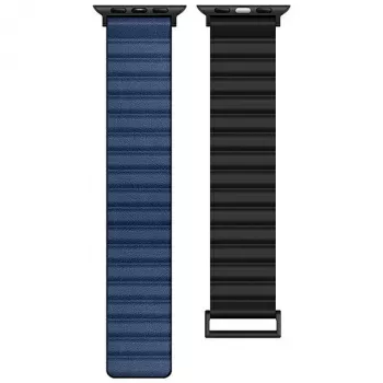 Beline Apple Watch Magnetic Pro band 42/44/45/49mm zwart/blauw