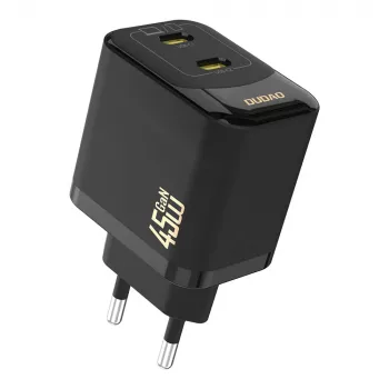 Dudao A28PEU GaN 45W PD 2xUSB-C wandlader zwart