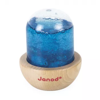 Janod Sensorische Sneeuwbol met Glitter Blauw 12m+