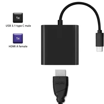 Qoltec USB-C 3.1 naar HDMI-adapter 4K MHL zwart