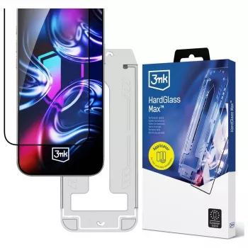 3mk HardGlass Max gehard glas schermbeschermer met applicator voor iPhone Air (zwart)