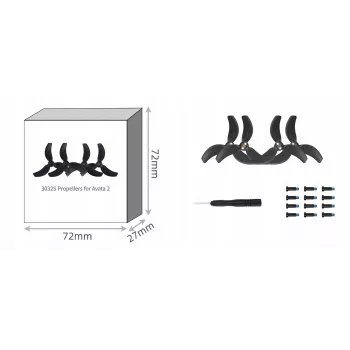 SUNNYLIFE 3032S-2-D propellerset 4 stuks voor DJI Avata 2 - zwart