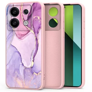 TECH-PROTECT Back Cover voor Xiaomi Redmi Note 13 Pro 5G / Poco X6 5G, marmermotief, wit/grijs, hybride TPU + PC