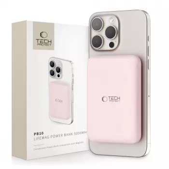 TECH-PROTECT PB10 LIFEMAG MagSafe powerbank 5000mAh roze