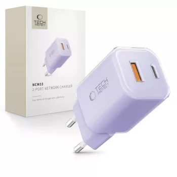 TECH-PROTECT NCM33 2-poorts netwerkoplader PD 33W / QC3.0 baby purple