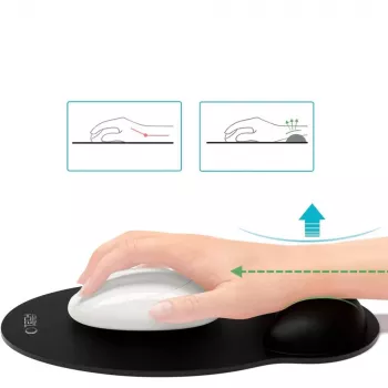 TECH-PROTECT A200 Muis mat met gel polssteun 25 x 22,5 cm zwart