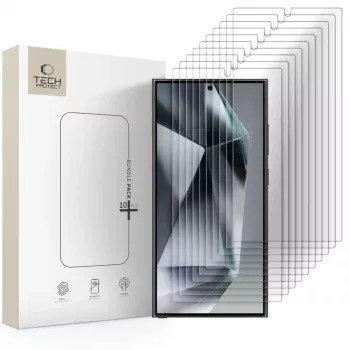 TECH-PROTECT gehard glas schermbeschermer bundel 10-pack voor Samsung Galaxy S24 Ultra transparant