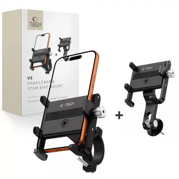 TECH-PROTECT V5 stuur & stuurpen universele fietshouder zwart