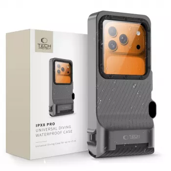 TECH-PROTECT IPX8 PRO universele waterdichte duikhoes grijs/zwart
