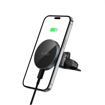 TECH-PROTECT MM15W-V5 magnetische MagSafe cd- en ventilatiehouder voor de auto, draadloze oplader 15W zwart