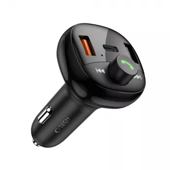 TECH-PROTECT CC06 3-poorts auto-oplader PD 72W + FM-transmitter zwart