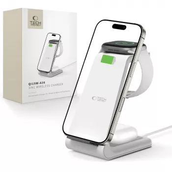 TECH-PROTECT QI15W-A36 3-in-1 draadloze oplader voor Apple wit