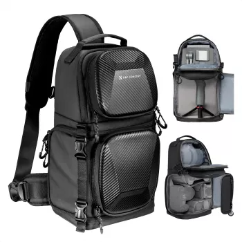 K&F Concept Sling Camera Bag 10L Crossbody DSLR Camera Bag zwart KF13.176