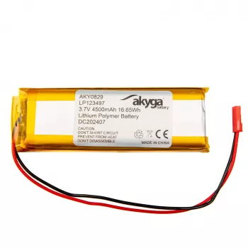 Akyga AKY0829 LP123497 Li-Po accu 3.7V 4500mAh met PCM JST 2.54 2-Pin 150mm
