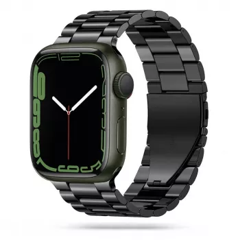 Tech-Protect Stainless Steel Link Bracelet voor Apple Watch 4/5/6/7/8/9/SE/Ultra 1/2 (42/44/45/49mm) zwart