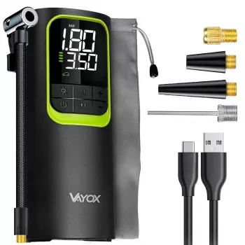 VAYOX VA0410 oplaadbare luchtpomp 8000mAh cilinder 19mm met powerbank-functie
