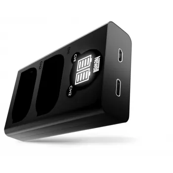Newell Dual-Channel USB-C oplader DL-USB-C voor Panasonic DMW-BLK22 accu zwart