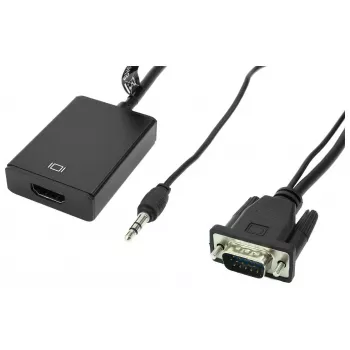 Accura VGA + minijack naar HDMI 0,2 m video- en audioconverter
