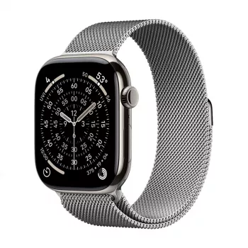Crong Milano Steel RVS band voor Apple Watch 44/45/46/49 mm zilver
