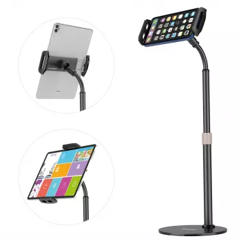 Wozinsky desktopstandaard voor tablet en telefoon, zwart (WTHBK4)