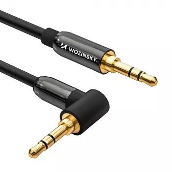Wozinsky haakse AUX-kabel (male-male) mini jack 2 m zwart