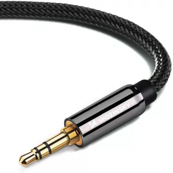 Wozinsky haakse AUX-kabel (male-male) mini jack 2 m zwart
