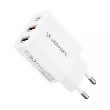 Wozinsky CWCUCW 30W USB-C / 2 x USB-A wandlader - wit
