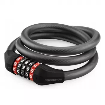 Rockbros RKS507-1BK combinatiekabelslot 1,8m zwart