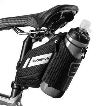 ROCKBROS C32BK fiets zadeltas 1,5L met flessenhouder - zwart
