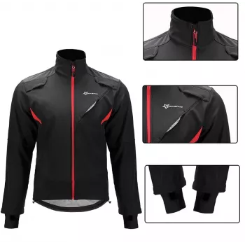 ROCKBROS YPW021 winddichte fietsjas, zwart, maat XL