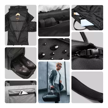 Wozinsky Premium Garment Duffel Bag 45L met natvak - zwart