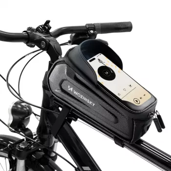 Wozinsky fietsframetas versterkt met telefoonvak 1.7 L - zwart