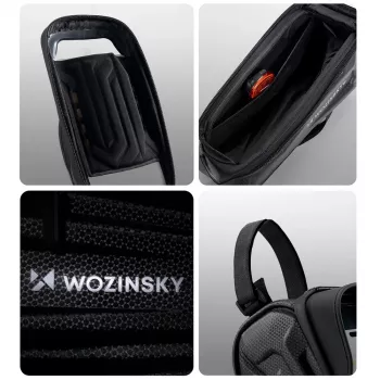 Wozinsky fietsframetas versterkt met telefoonvak 1.7 L - zwart