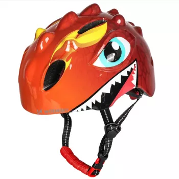 Wozinsky kinderfietshelm drakenmotief licht 50-54 cm - rood