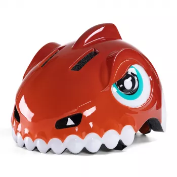 Wozinsky kinderfietshelm dinosaurusmotief 52-56 cm rood
