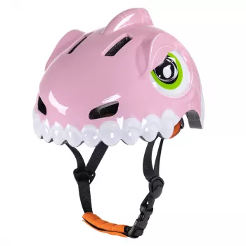 WOZINSKY kinderfietshelm dinosaurusmotief 52-56 cm roze