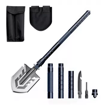WOZINSKY WSS-211 multifunctionele survival-schep 21-in-1 - grijs