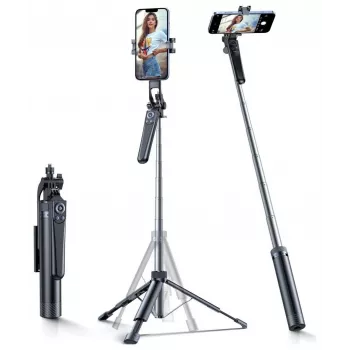 Selfiestick Wozinsky WC1Y70S telescoopstatief 1,7 m met telefoonhouder - zwart