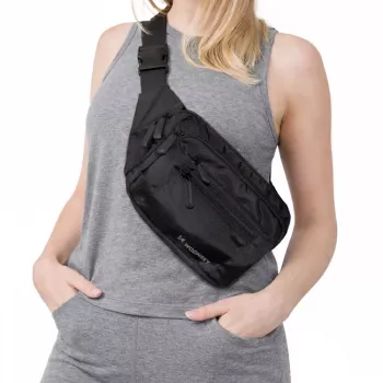 Wozinsky WSB-W1 unisex heuptas / schoudertas met verstelbare riem, waterafstotend - zwart