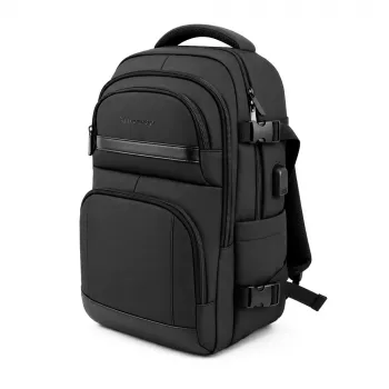 Wozinsky WPW-20L reisrugzak met laptopvak tot 15 inch, 40x20x25 cm, handbagage, 20L - zwart