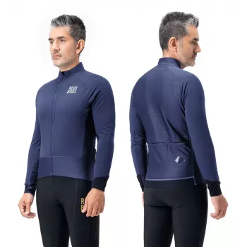 ROCKBROS YDWT014 dubbellaags winterfietsjack met fleecevoering, winddicht, waterafstotend, blauw, maat M