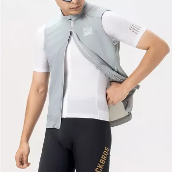 ROCKBROS winddichte fietsvest YDMJ003 lente/herfst maat M - wit/grijs