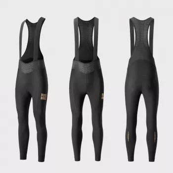 ROCKBROS YDCK012-1 Heren fietsbroek met bretels lang Thermo-Fleece met zeem maat S zwart