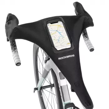 ROCKBROS D78 fiets zweetbeschermer met telefoonvak en touchscreen-venster - zwart